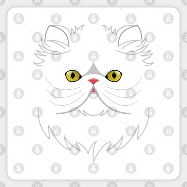 Persian cat face Sticker by ShirtBricks